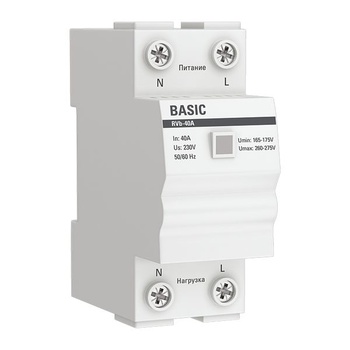 Реле напряжения (сквозное подкл,) RVb-40A EKF Basic