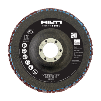 Выпуклый лепестковый шлифовальный диск Hilti AF-D 125 P36-40 SP 10шт