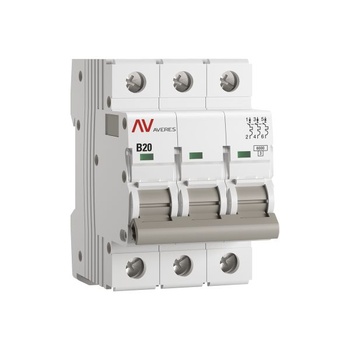 Выключатель автоматический AV-6 3P 20A (B) 6kA EKF AVERES