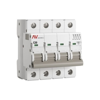 Выключатель автоматический AV-6 4P 20A (C) 6kA EKF AVERES