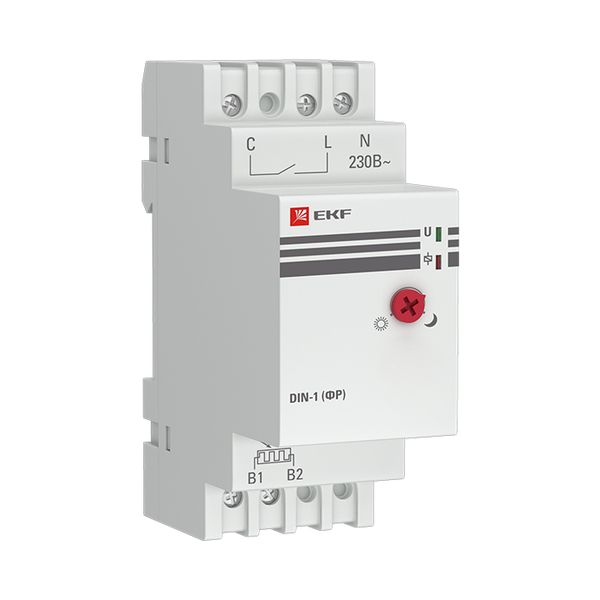 Фотореле на DIN-рейку с выносным датчиком (ФР) 2-100Лк 25А 3000Вт EKF PROxima (фото 1)